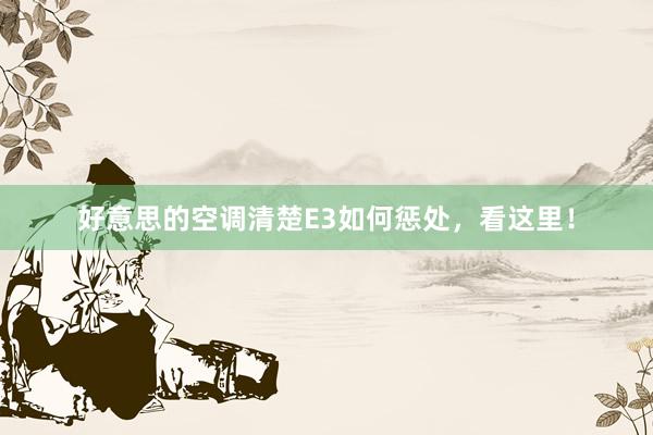 好意思的空调清楚E3如何惩处，看这里！