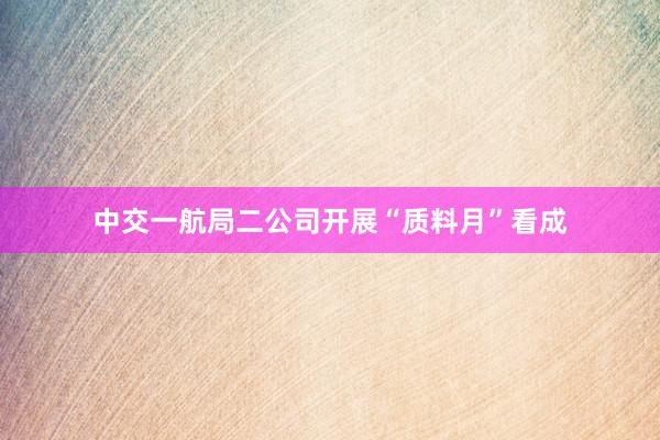 中交一航局二公司开展“质料月”看成